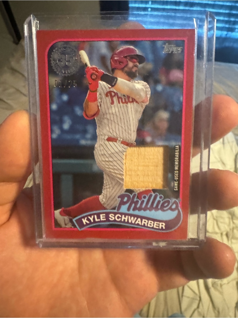 Topps Red & White Kyle Schwarber Phillies Patch Card